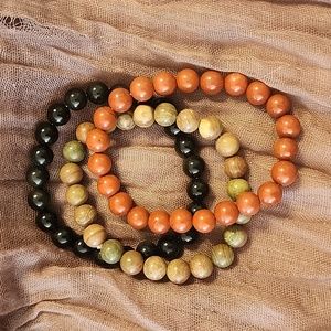 Set of three stone bracelets